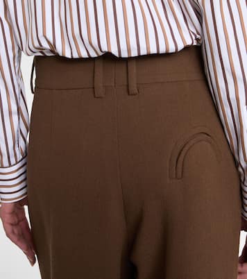 Fox high-rise virgin wool crêpe wide-leg pants | Blazé Milano