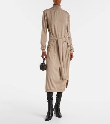 Turtleneck wool-blend midi dress | Lemaire
