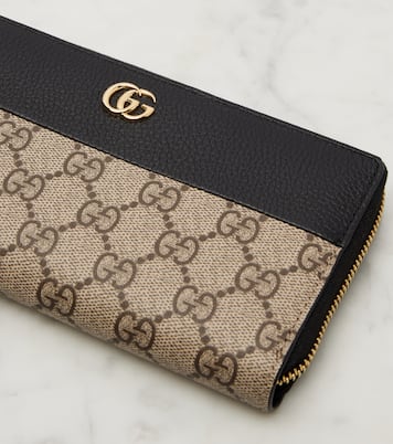 GG Marmont leather-trimmed wallet | Gucci