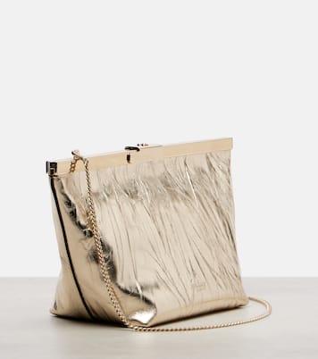 Ganache metallic leather clutch | Jimmy Choo