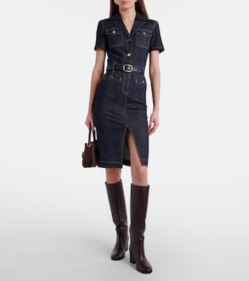 Robe midi en jean | Self-Portrait