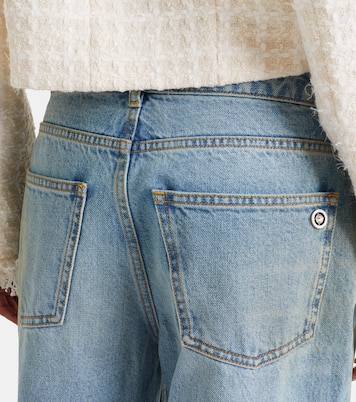 Distressed embellished wide-leg jeans | Area