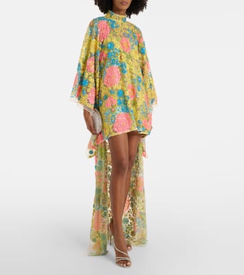 Graham floral sequined asymmetric kaftan | Taller Marmo