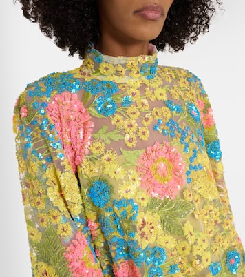 Graham floral sequined asymmetric kaftan | Taller Marmo