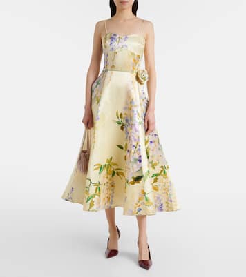Mariela linen and silk cocktail dress | Leo Lin