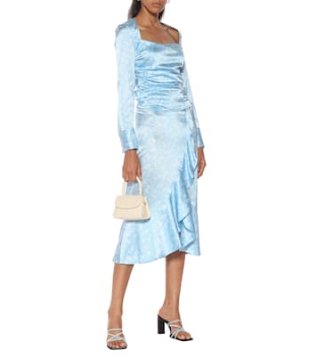 Stretch-silk satin midi skirt | Ganni