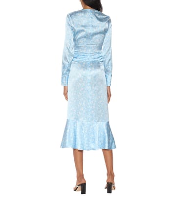 Stretch-silk satin midi skirt | Ganni