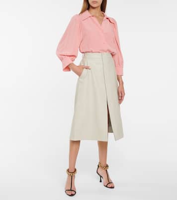 Lauren人造皮革中长半身裙 | Stella McCartney