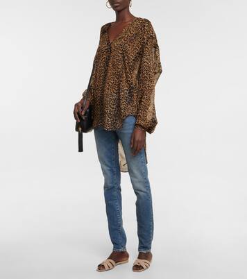 Mules Tribute Nu Pieds 05 en cuir | Saint Laurent