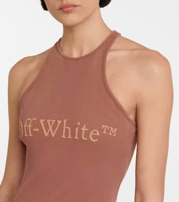 Robe midi en coton mélangé à logo | Off-White