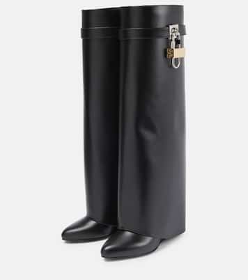 Shark Lock leather knee-high boots | Givenchy