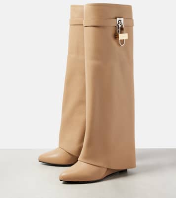 Shark Lock leather knee-high boots | Givenchy