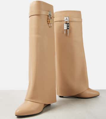 Shark Lock leather knee-high boots | Givenchy