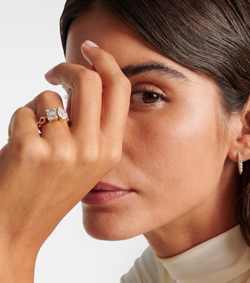 Catena Illusion 18kt gold ring with white diamonds | Nadine Aysoy