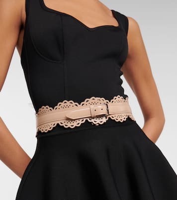 Laser-cut leather corset belt | Alaïa