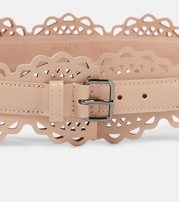 Laser-cut leather corset belt | Alaïa