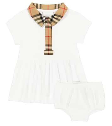 Baby cotton dress and bloomers set in white - Burberry Kids | Mytheresa