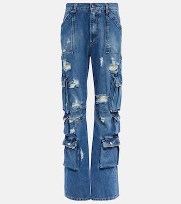 Distressed high-rise straight jeans | Dolce&Gabbana