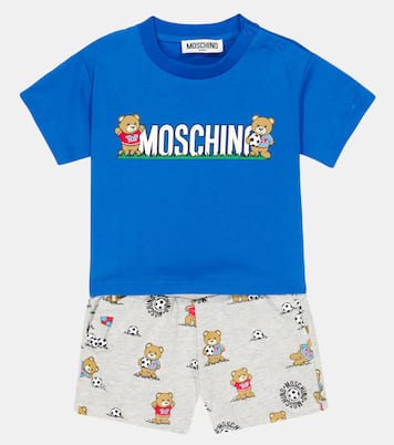 Baby - T-shirt e shorts in cotone con stampa | Moschino Kids