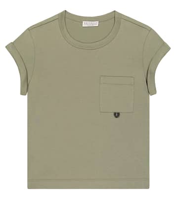 T-shirt en coton à ornements | Brunello Cucinelli Kids