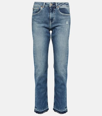Girlfriend mid-rise straight jeans | AG Jeans
