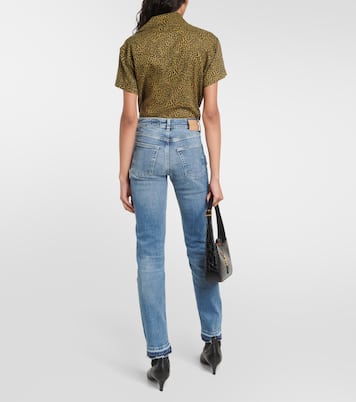 Girlfriend mid-rise straight jeans | AG Jeans