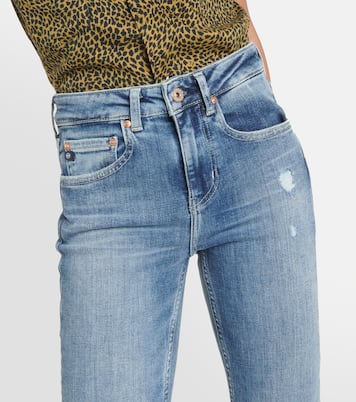 Girlfriend mid-rise straight jeans | AG Jeans