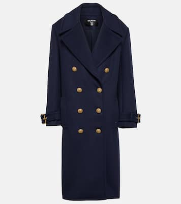 Double-breasted virgin wool coat | Balmain