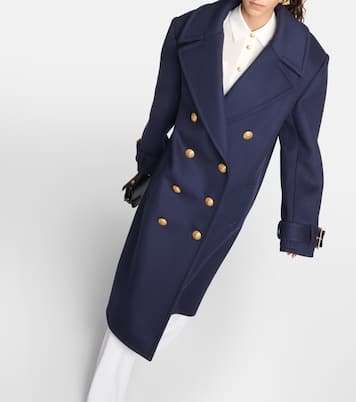 Double-breasted virgin wool coat | Balmain