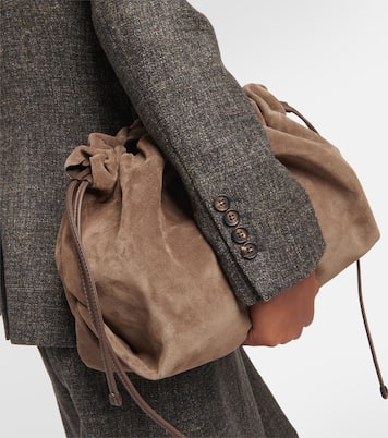 Double-breasted virgin wool-blend blazer | Brunello Cucinelli