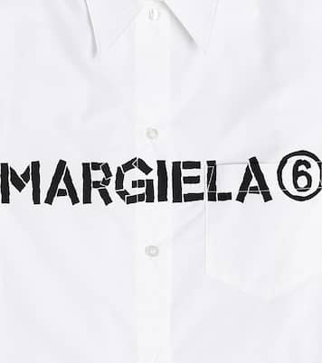 Vestido camisero de algodón con logo | MM6 Maison Margiela Kids