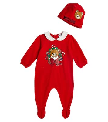 Baby Teddy Bear onesie and beanie set | Moschino Kids