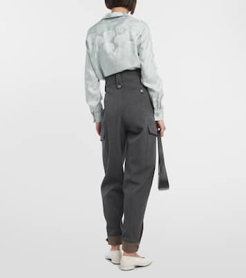 High-Rise-Cargohose Daian aus Wolle | Loro Piana
