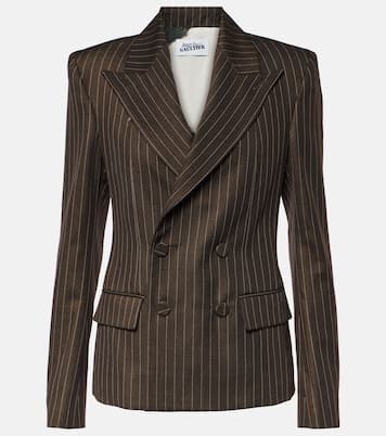 Tattoo pinstripe wool-blend blazer | Jean Paul Gaultier