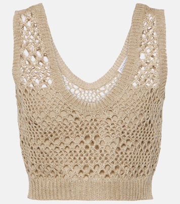 Crop top de punto de lino y seda | Brunello Cucinelli