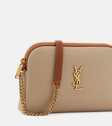 Gaby leather-trimmed canvas camera bag | Saint Laurent