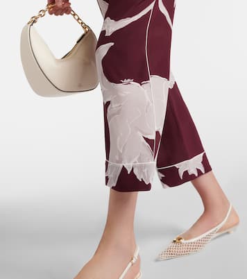 Pantaloni in crêpe de chine di seta con stampa | Valentino
