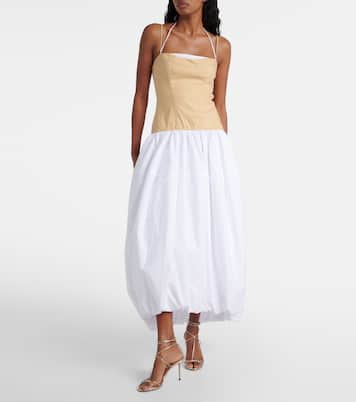Pfeiffer cotton and linen-blend midi dress | Simkhai