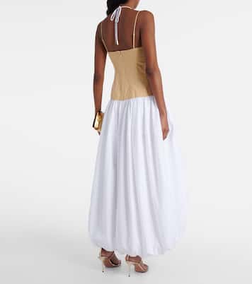 Pfeiffer cotton and linen-blend midi dress | Simkhai