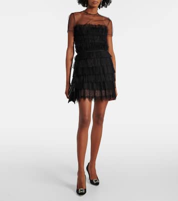 Abito corto Hayla in pizzo chantilly | Costarellos