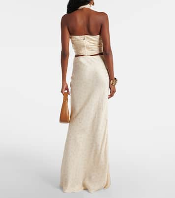 Printed satin maxi skirt | Rotate