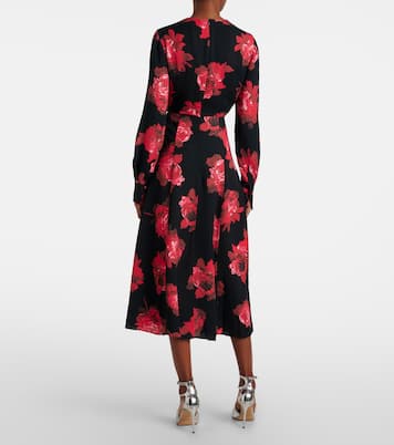 Abito midi in crêpe con stampa floreale | Erdem