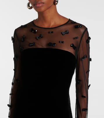 Verzierte Robe Marocco aus Mesh und Samt | Max Mara