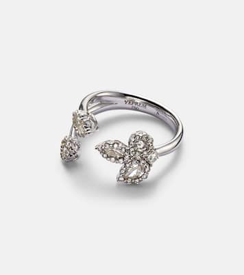 Anello Y-Not in oro bianco 18kt con diamanti | Yeprem