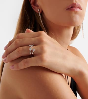 Anello Y-Not in oro bianco 18kt con diamanti | Yeprem