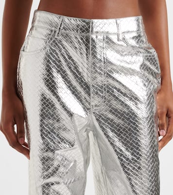 Metallic-effect high-rise straight pants | Rotate