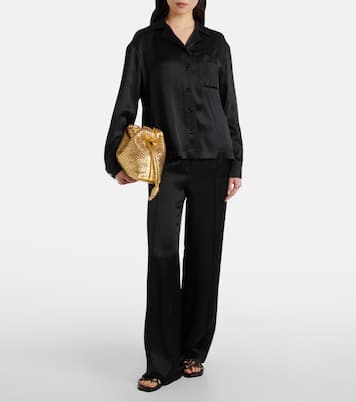 Clutch Flamenco Small aus Metallic-Leder | Loewe