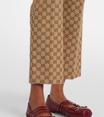 Pantaloni regular Horsebit in canvas GG | Gucci