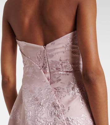 Draped metallic-effect jacquard gown | Monique Lhuillier