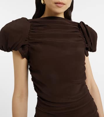 Puff-sleeve silk midi dress | Magda Butrym